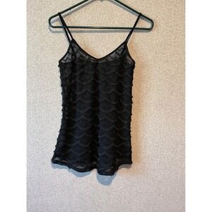 BKE Boutique Black‎ Lace Cami Tank Top Sleeveless Lined Made in Canada